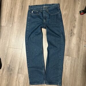 Carhartt Men's Dark Blue Straight Jeans